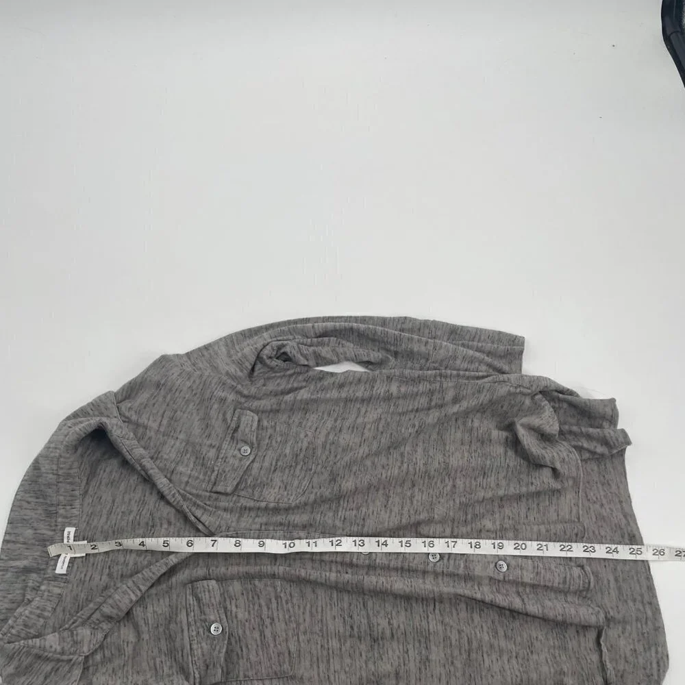 Standard James Perse Gray Melange Heathered Button Up Shirt Size 3 Womens Large - Picture 7 of 7